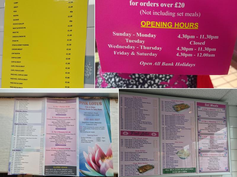 Pink Lotus Menu