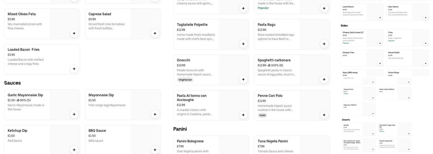 Nana's Pizzeria Menu