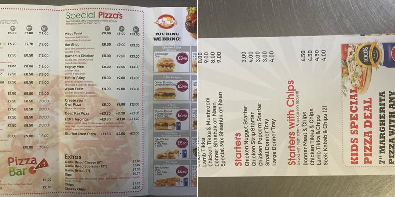 Pizza Bar Online Menu