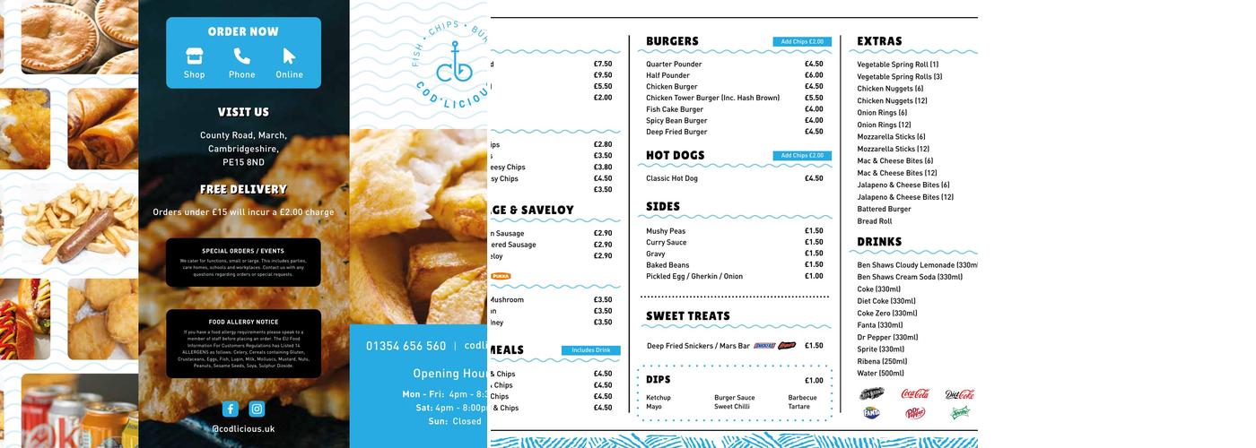 Codlicious Menu