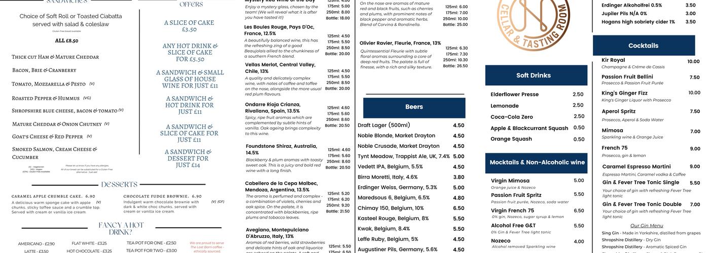 Nomad @ Nº63 - CELLAR & TASTING ROOM Menu