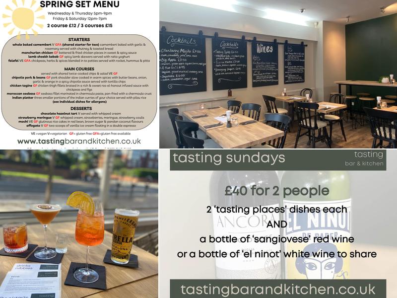 tasting bar & kitchen Menu