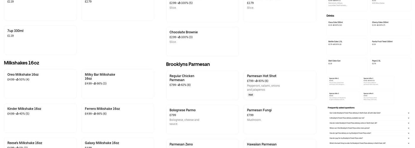 Brooklyn's Finest Pizza Menu