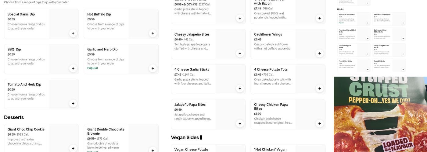 Papa Johns Pizza Menu