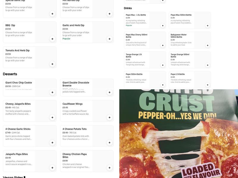 Papa Johns Pizza Menu