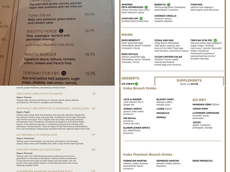 Kobe Steakhouse & Cocktail Lounge Menu