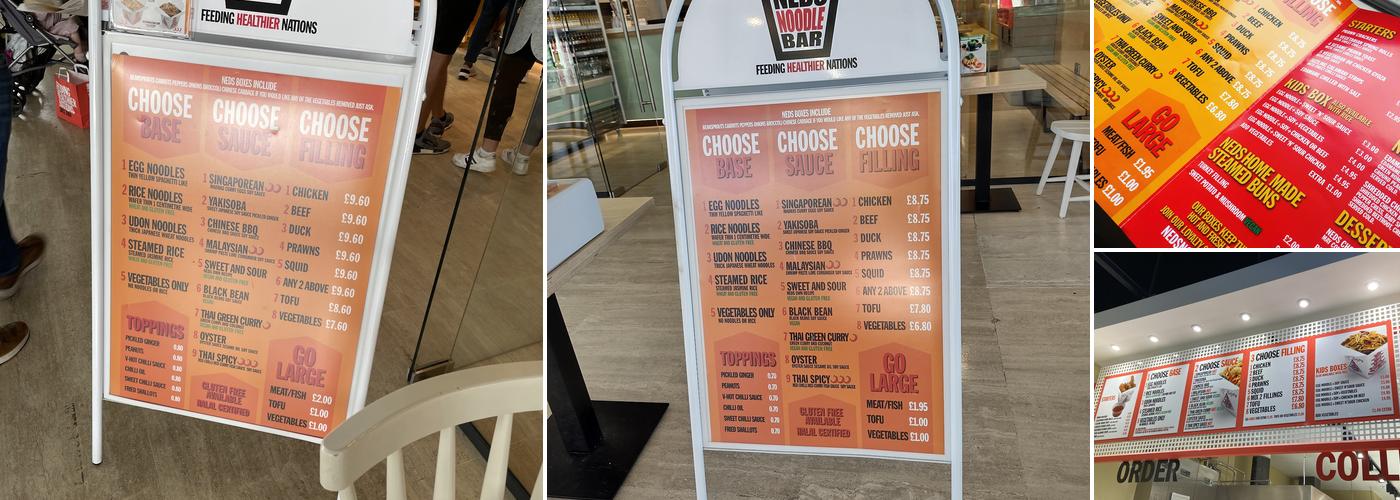 Neds Noodle Bar Milton Keynes Menu
