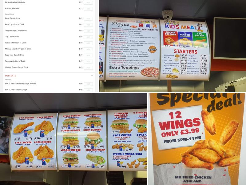 MK Fried chicken Menu