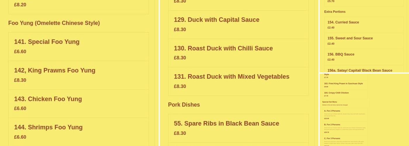 Peter's Chinese Menu