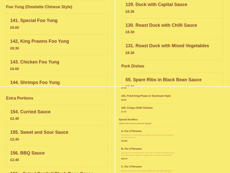 Peter's Chinese Menu