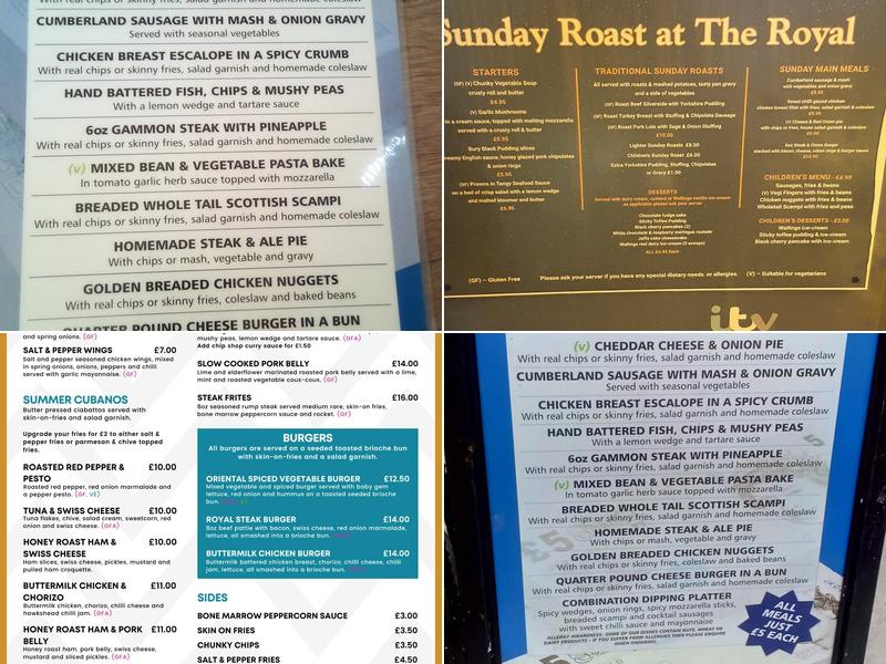 The Royal Bar & Shaker Menu