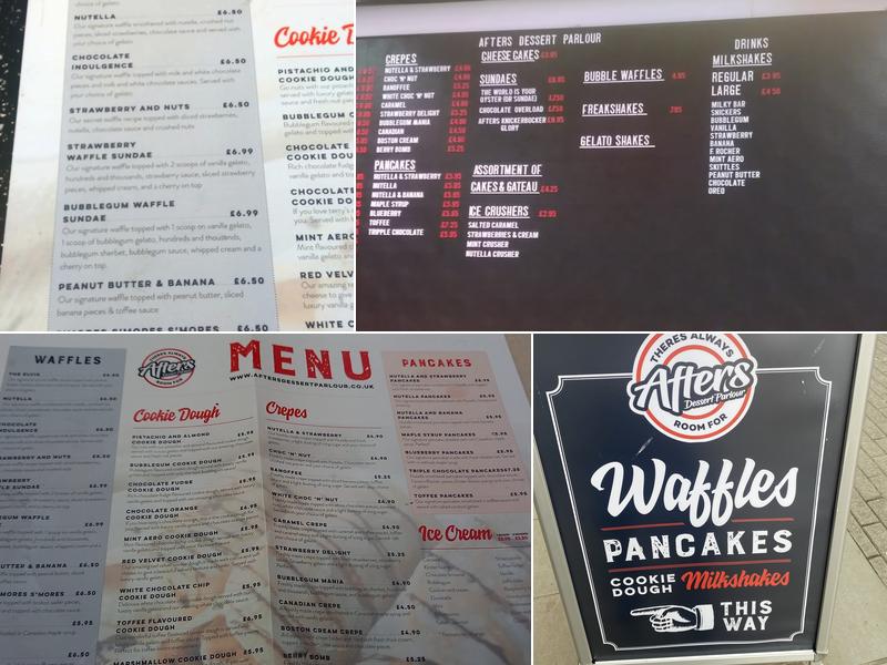 Afters Dessert Parlour Menu