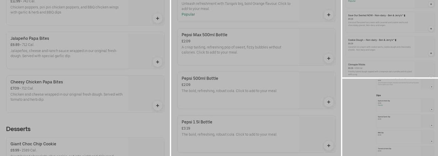 Papa Johns Pizza Menu