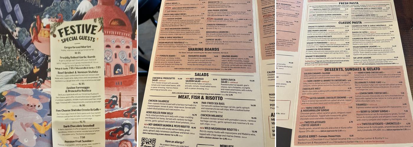 Zizzi - Newbury Menu