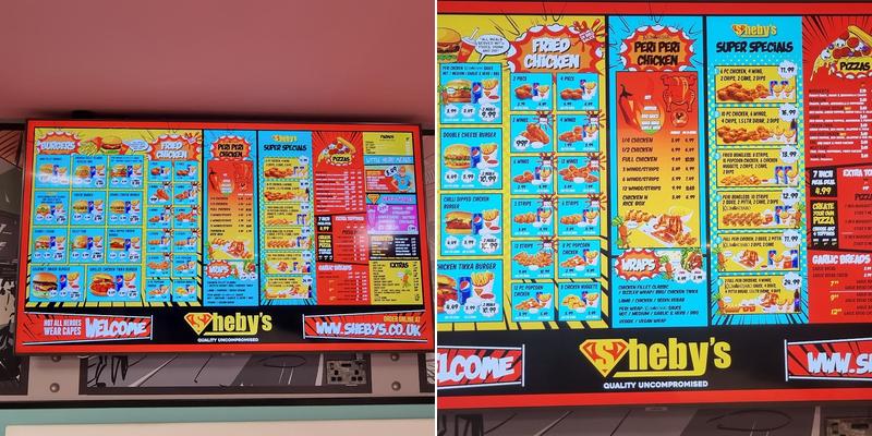 Sheby's Menu