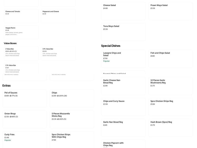 Smokin' Fastfood Diner Menu