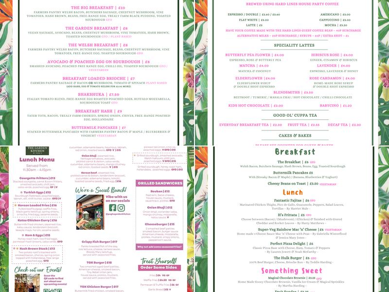 The Garden Kitchen Menu