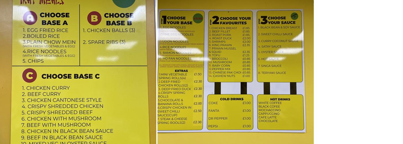 Chans Noodle Bar Newport Menu