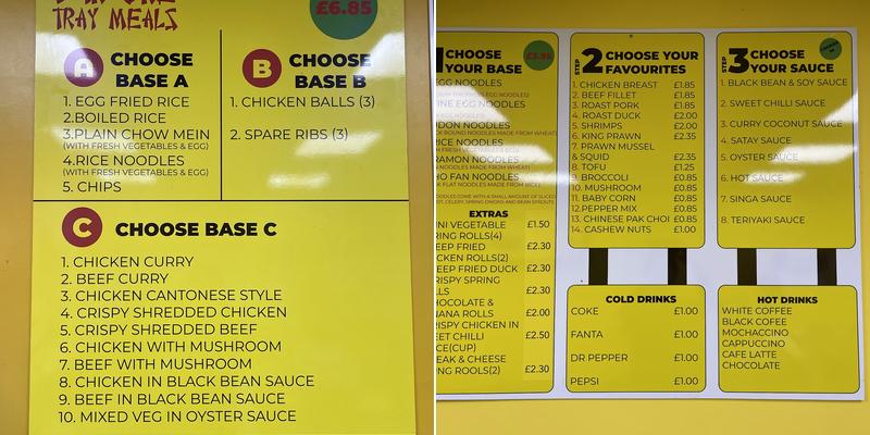 Chans Noodle Bar Newport Menu