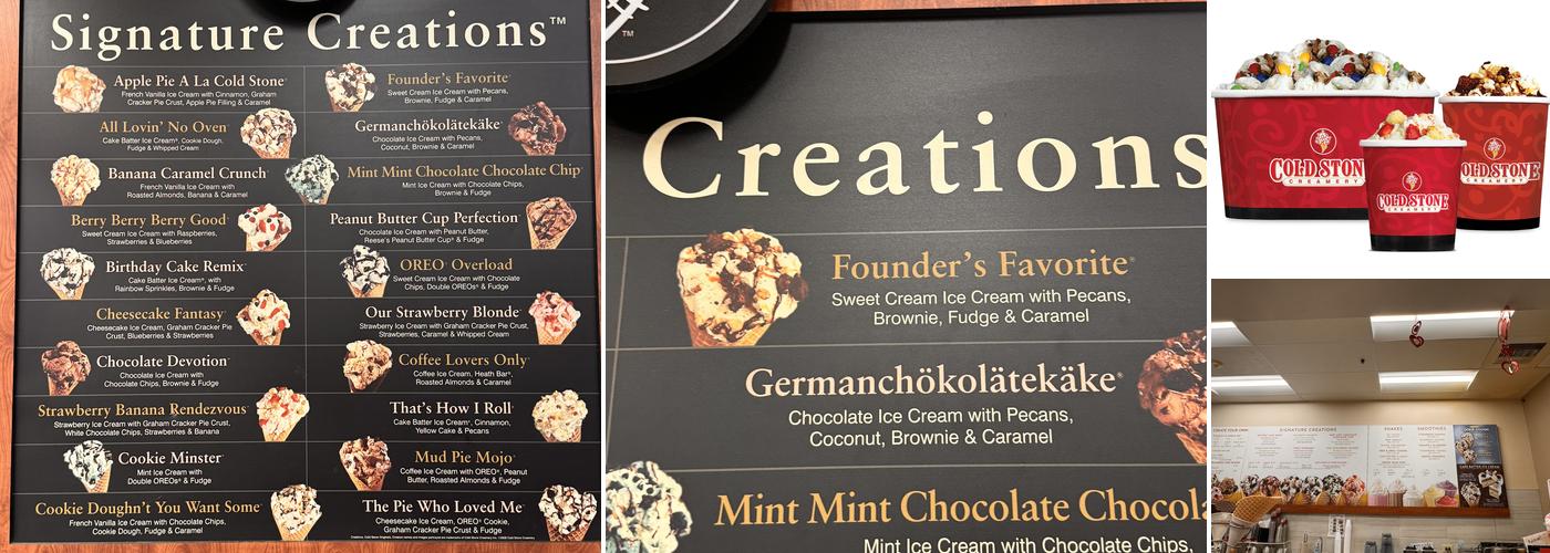 Cold Stone Creamery Menu