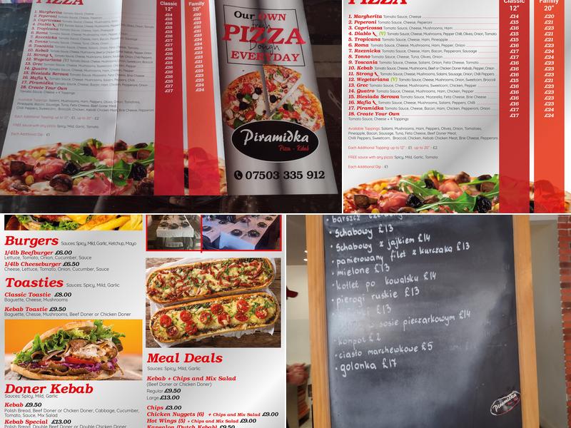 Piramidka Bar Kebabs & Pizza Menu