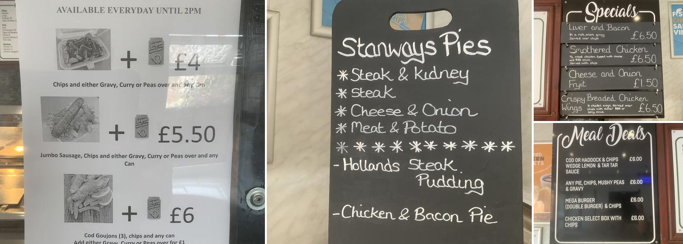Central Chippy Menu