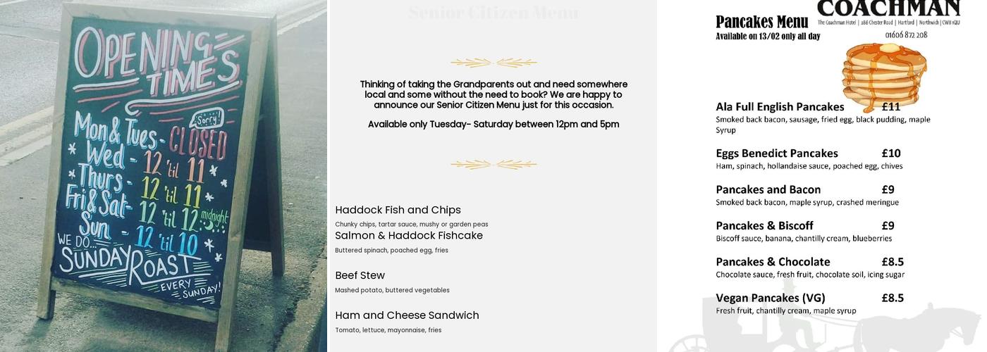 The Coachman Hartford Menu