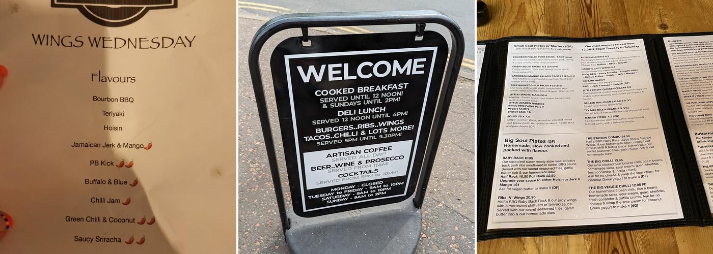 Harrys Soul Station Menu