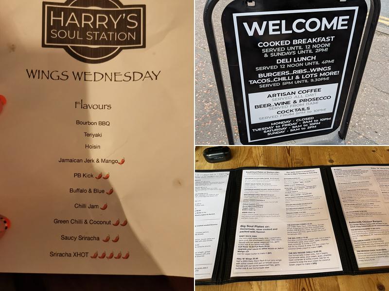 Harrys Soul Station Menu