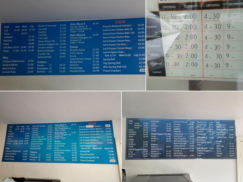 Stoke Holy Cross Fish & Chips Menu