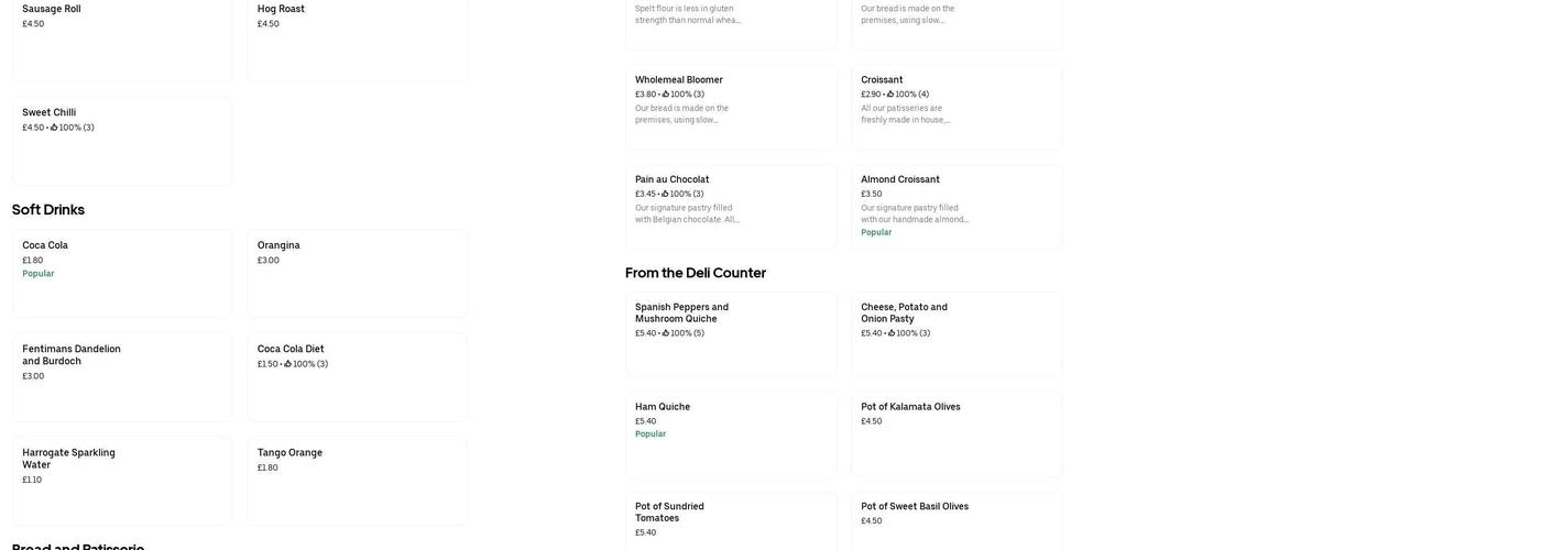 Spelt & Rye Artisan Bakery / Deli Menu