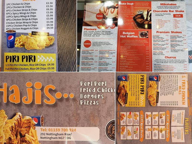 HAJIS NOTTINGHAM Menu
