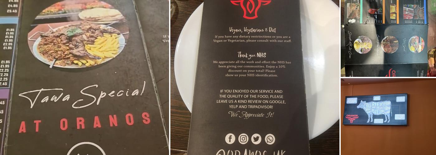 Oranos Grill & Karahi Menu