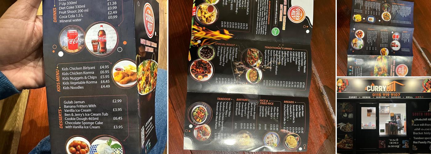 The Curry Hut Menu