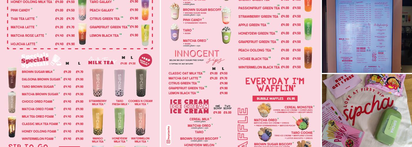 SIPCHA Nottingham Menu