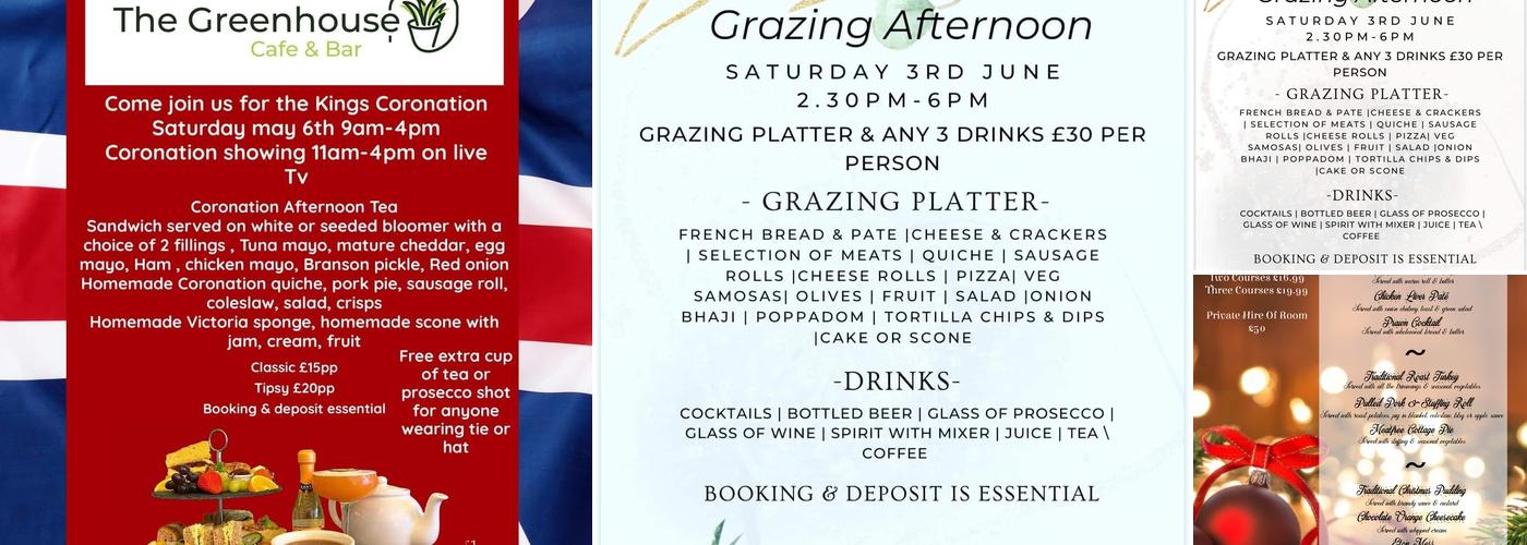 The Greenhouse Cafe and Bar Menu