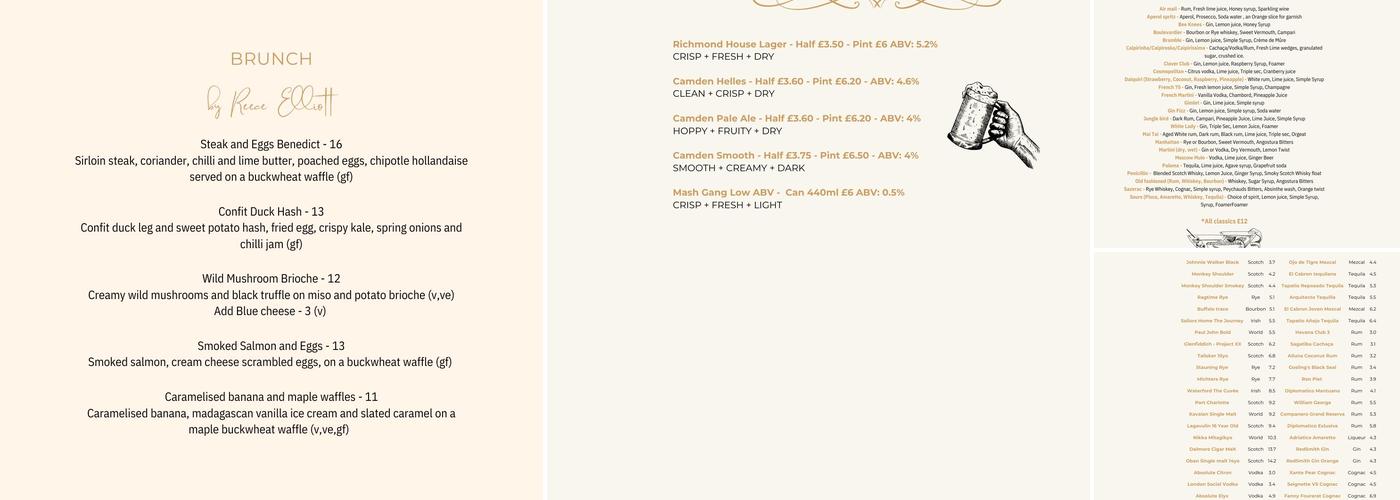 Six Richmond House Menu