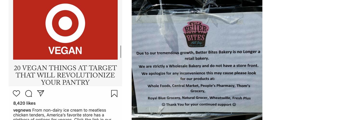 Better Bites Bakery Menu