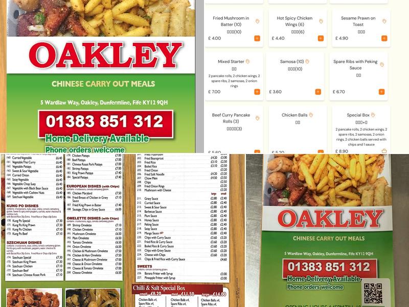 OAKLEY CHINESE CARRY OUT Menu