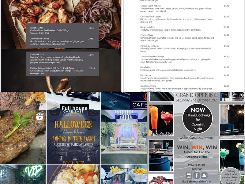Cafe East Oldham Menu