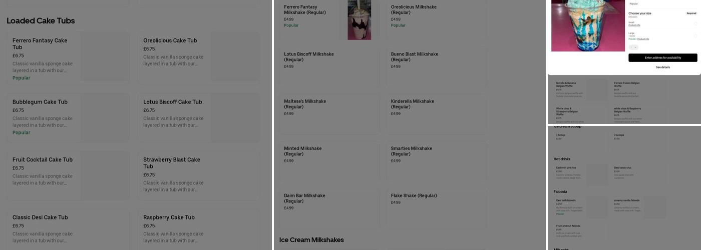 Desi Shakes & Cakes Menu