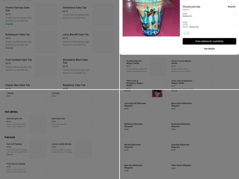 Desi Shakes & Cakes Menu