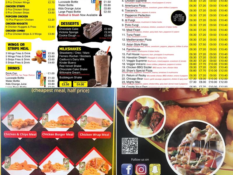 Shaw Fried Chicken Menu