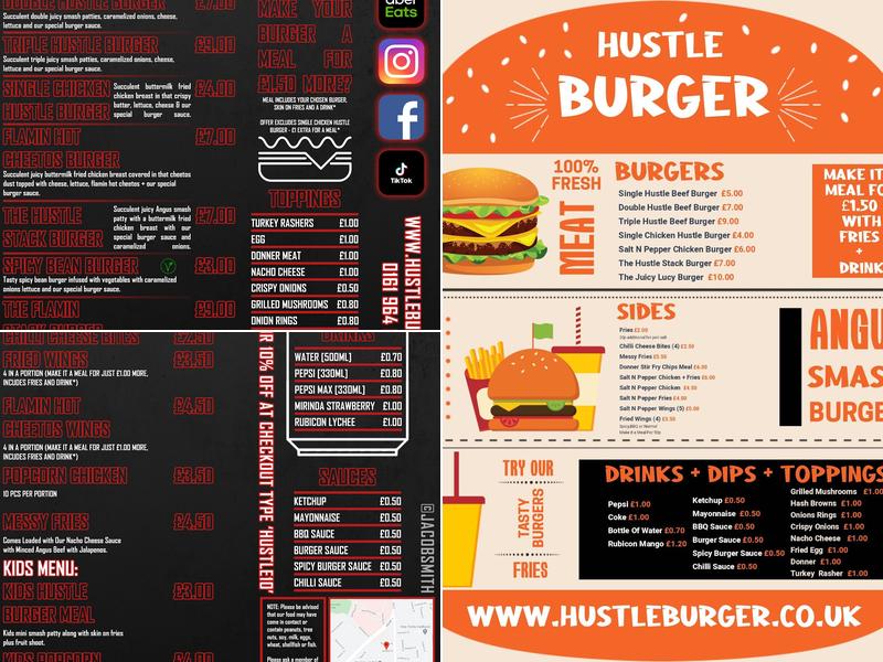 Hustle Burger Menu