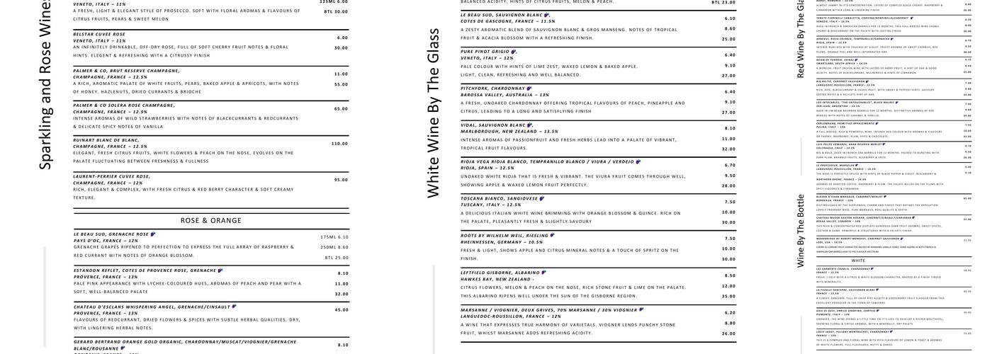 Arthur's of Aughton Menu