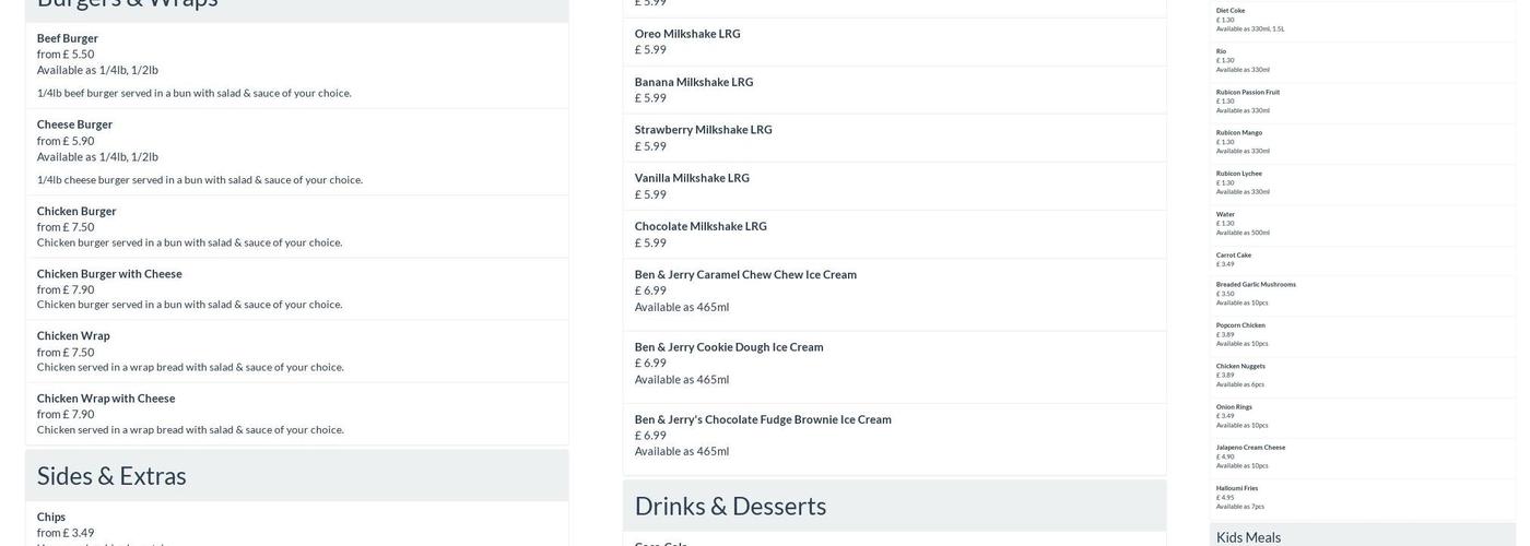 Enzo Pizza & Chicken Menu