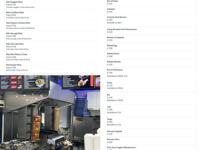 Mr Favourite Takeaway Menu