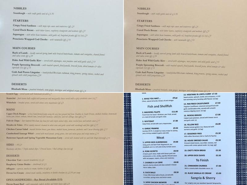 Upper Deck Bistro - Exclusively for Adults Menu