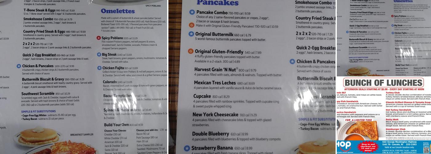 IHOP Menu