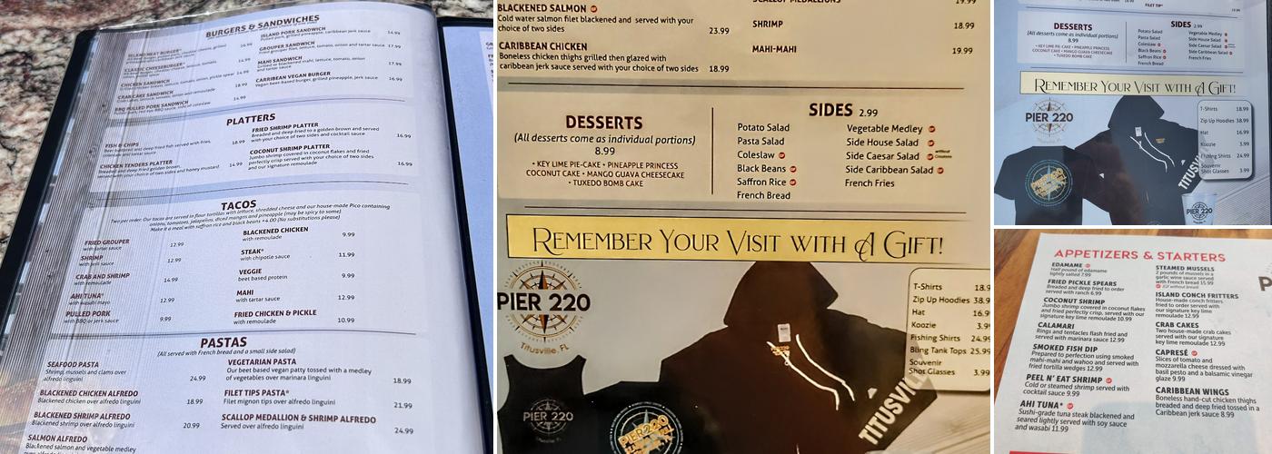 Pier 220 Seafood and Grill Menu